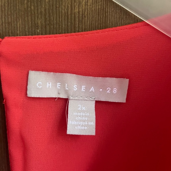 Chelsea28 Orange Fire Surplice Romper Size XXL Fully Lined - Picture 11 of 16